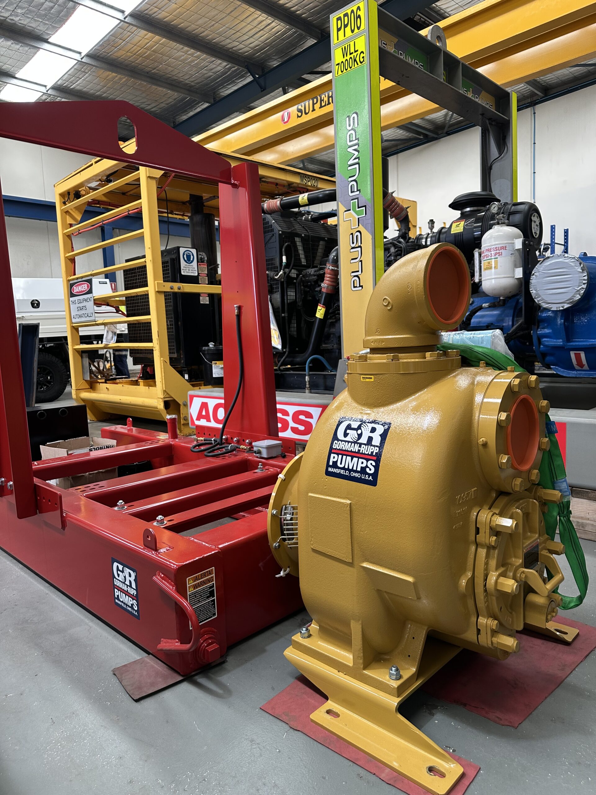 Gorman-Rupp pump with Plus Pumps branding Perth WA