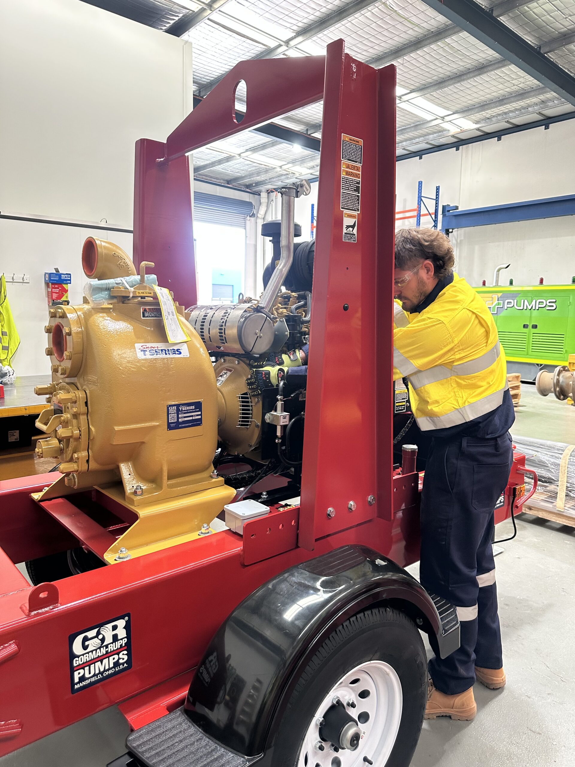 Plus Pumps engineer servicing Gorman-Rupp T-Series pump Perth
